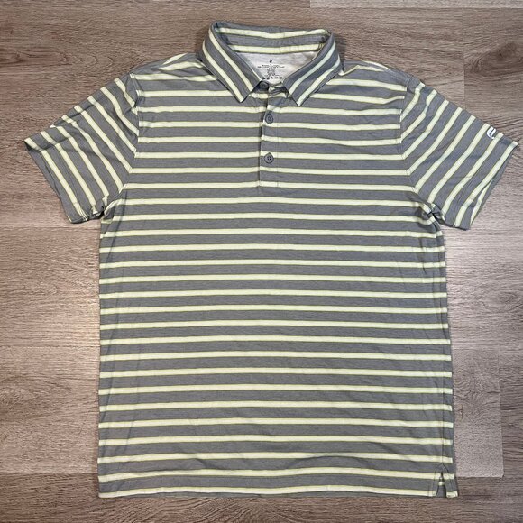 Fabletics Shirt Mens Size M‎ Polo Golf Stripe Stretch Performance - Picture 1 of 5